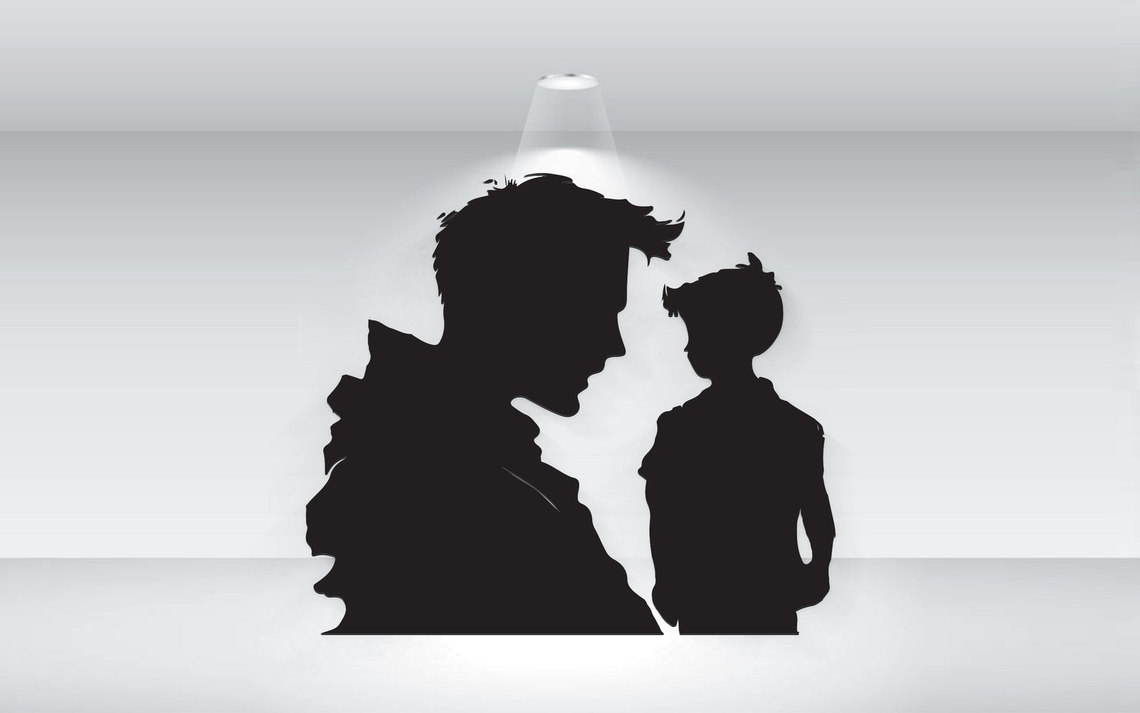 Father And Son Silhouette Tattoo Design Idea Vector File