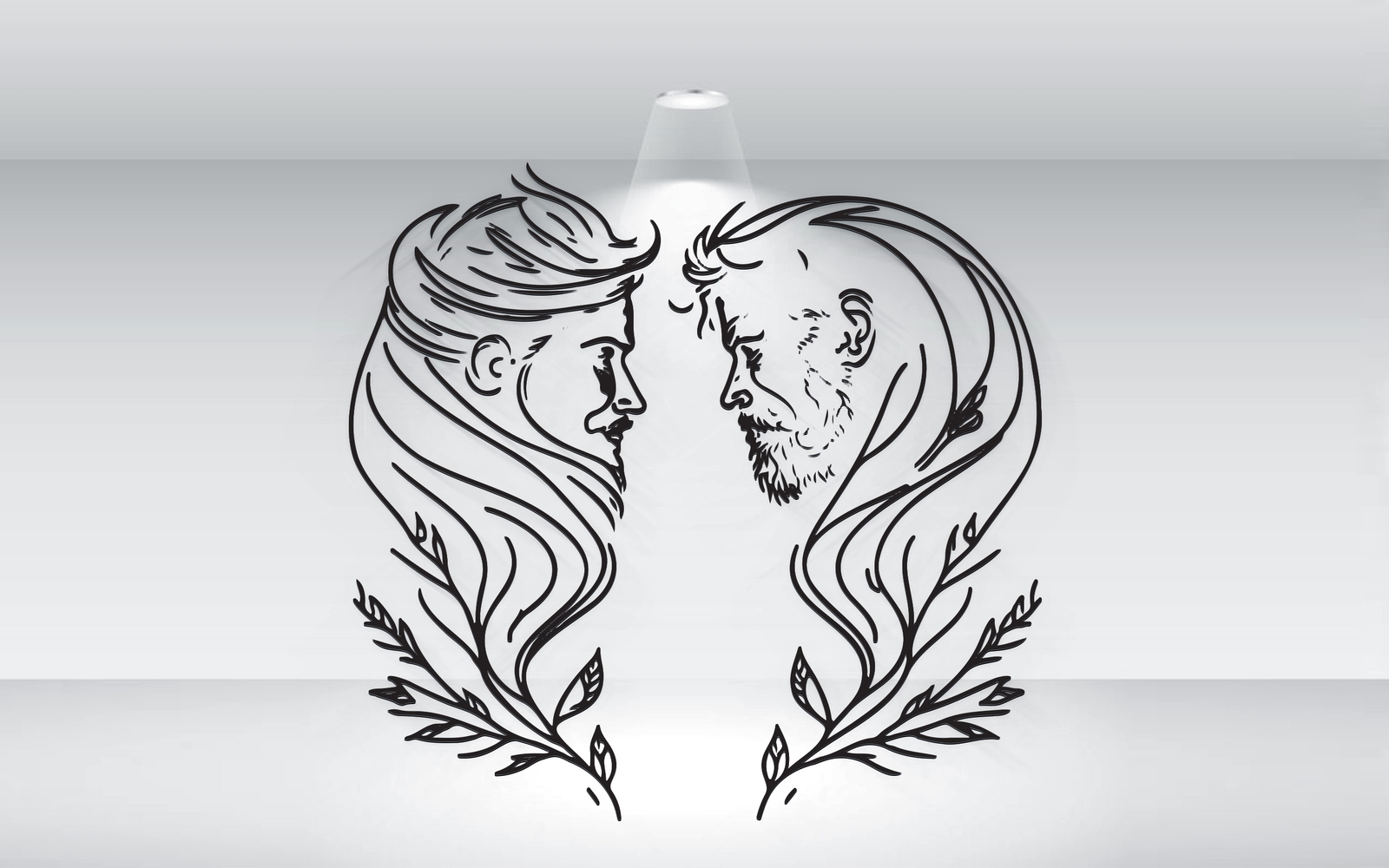 Father And Son Head To Head Tattoo Design Idea Vector File