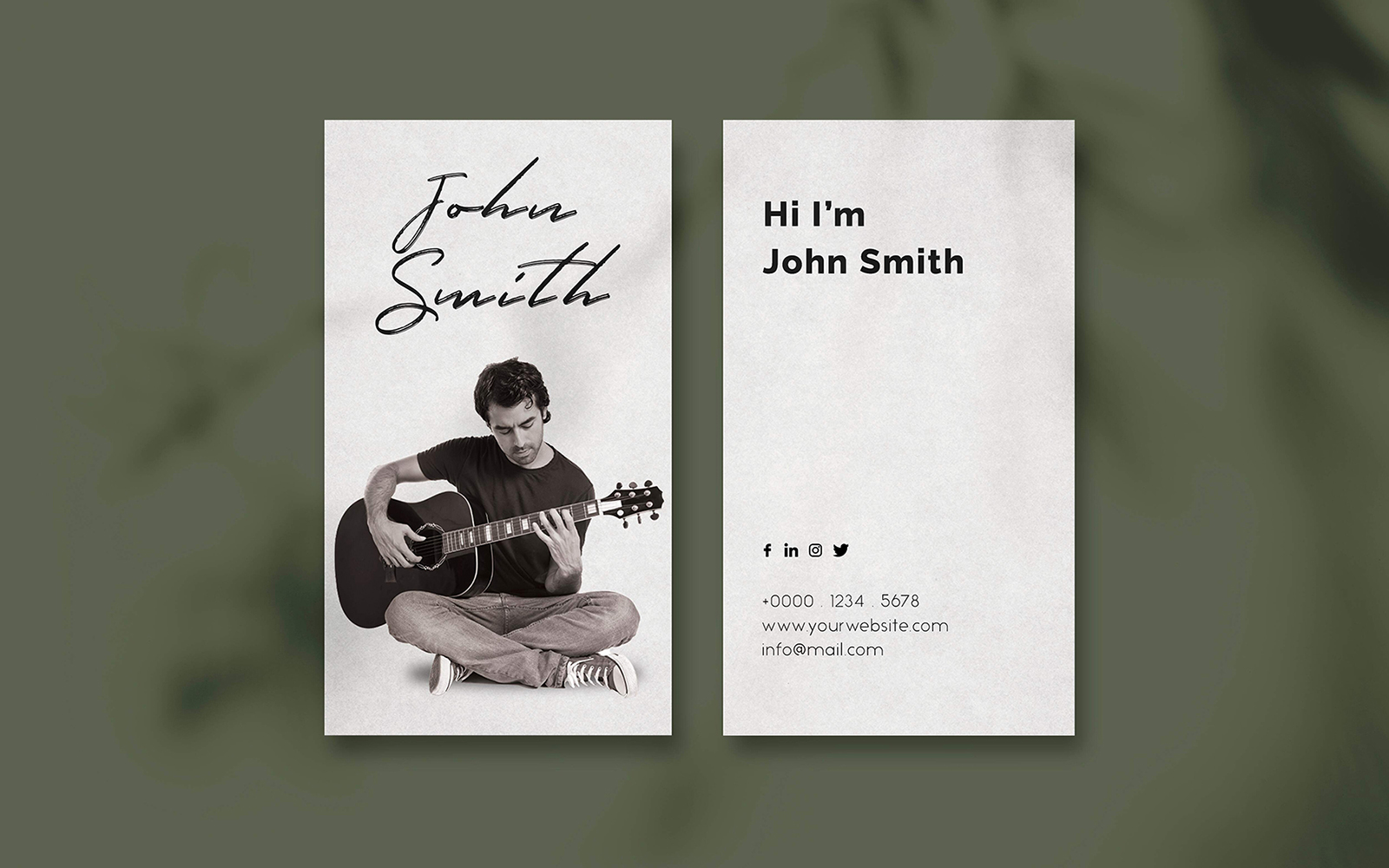 Guitarist or Singer Business Card Template