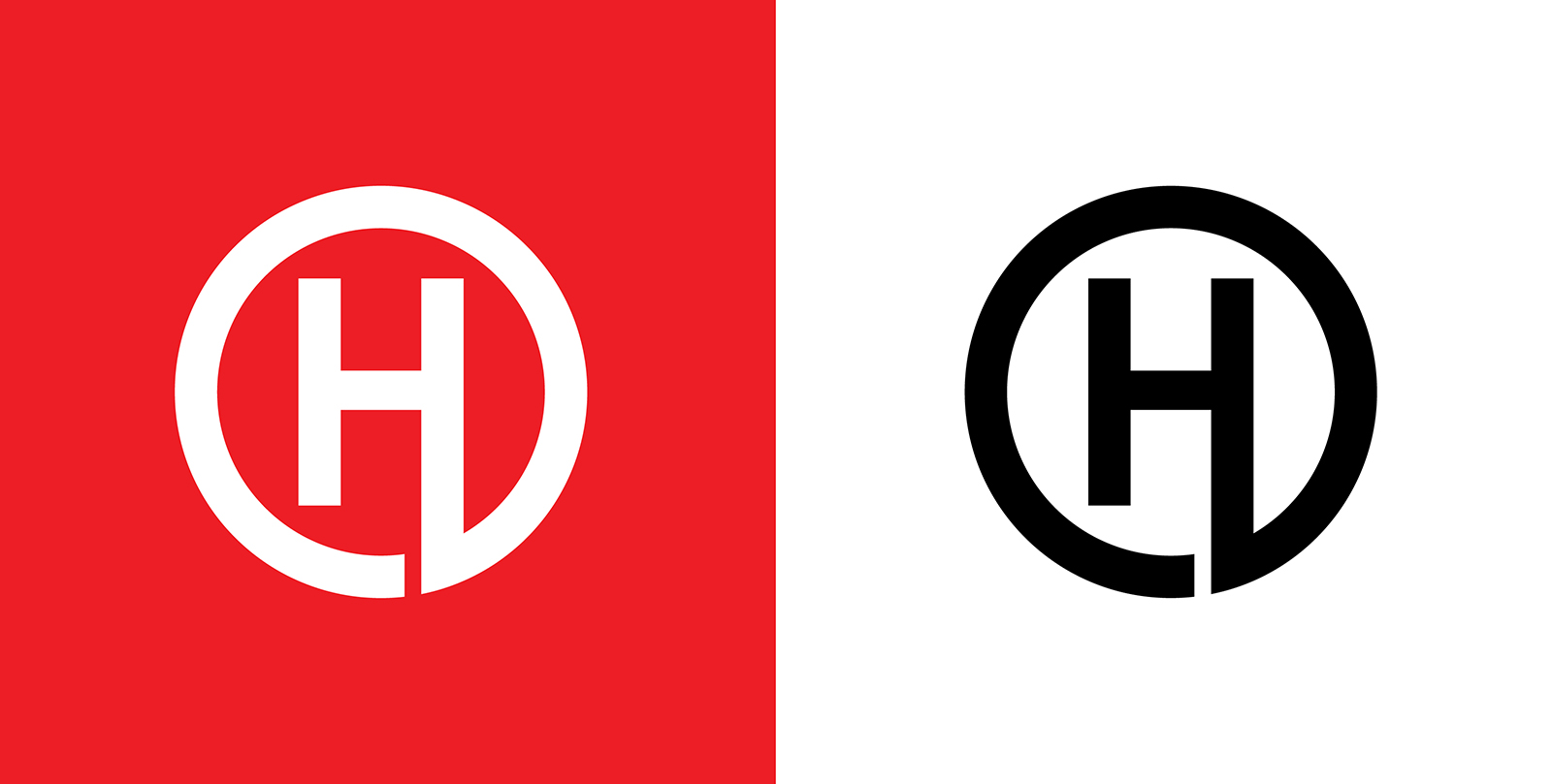 Letter oh, ho abstract company or brand Logo Design