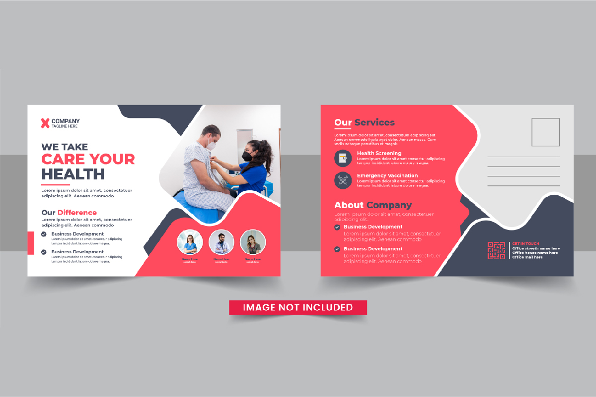 Healthcare Postcard Template or medical eddm postcard design template