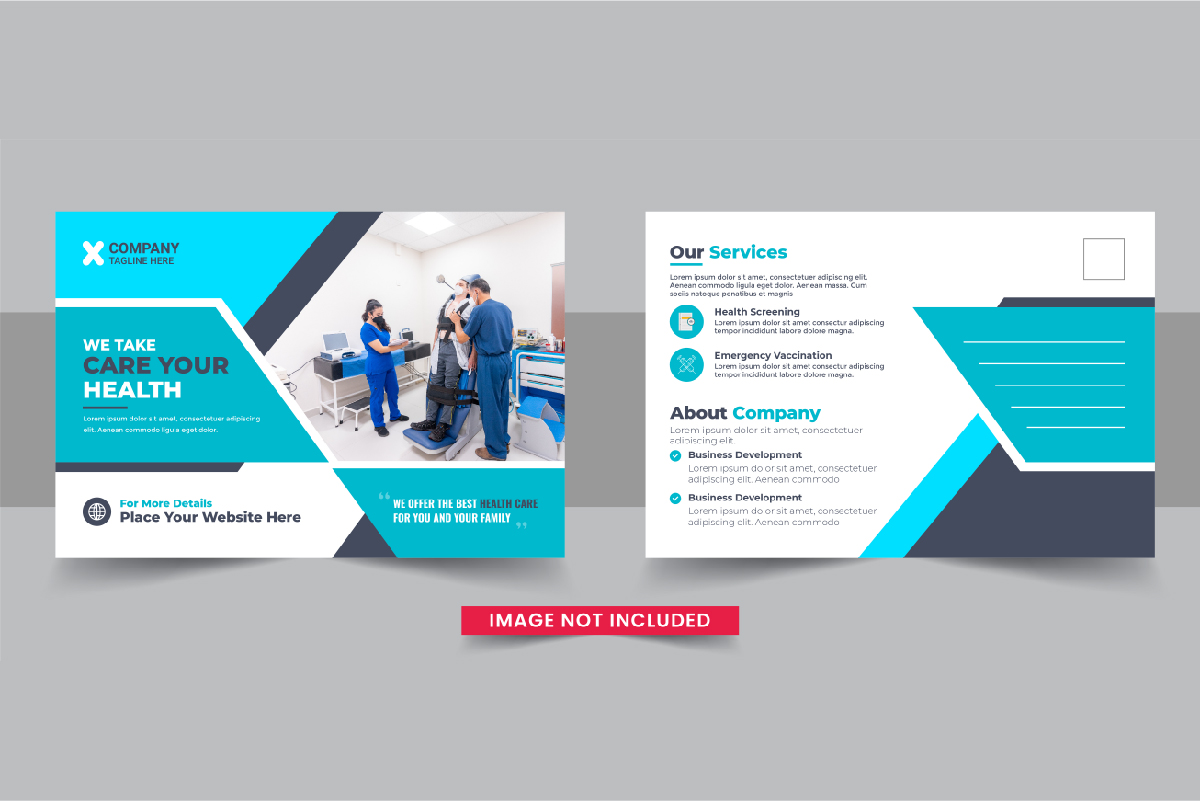 Healthcare Postcard Template or medical eddm postcard design layout