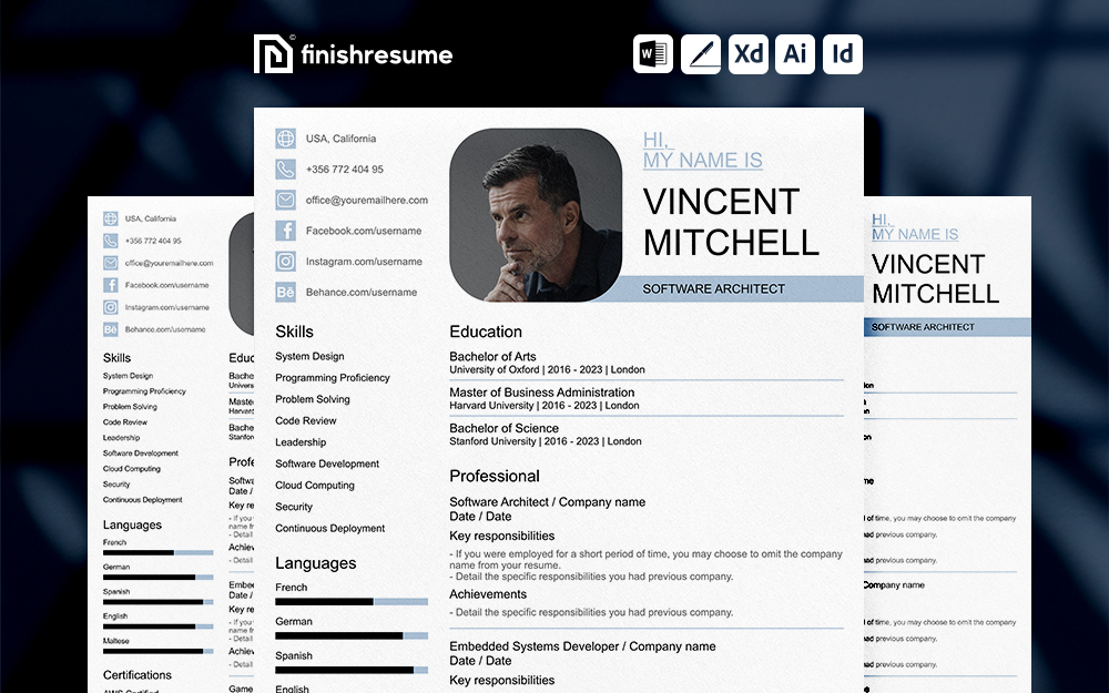 Software architect Resume Template | Finish Resume