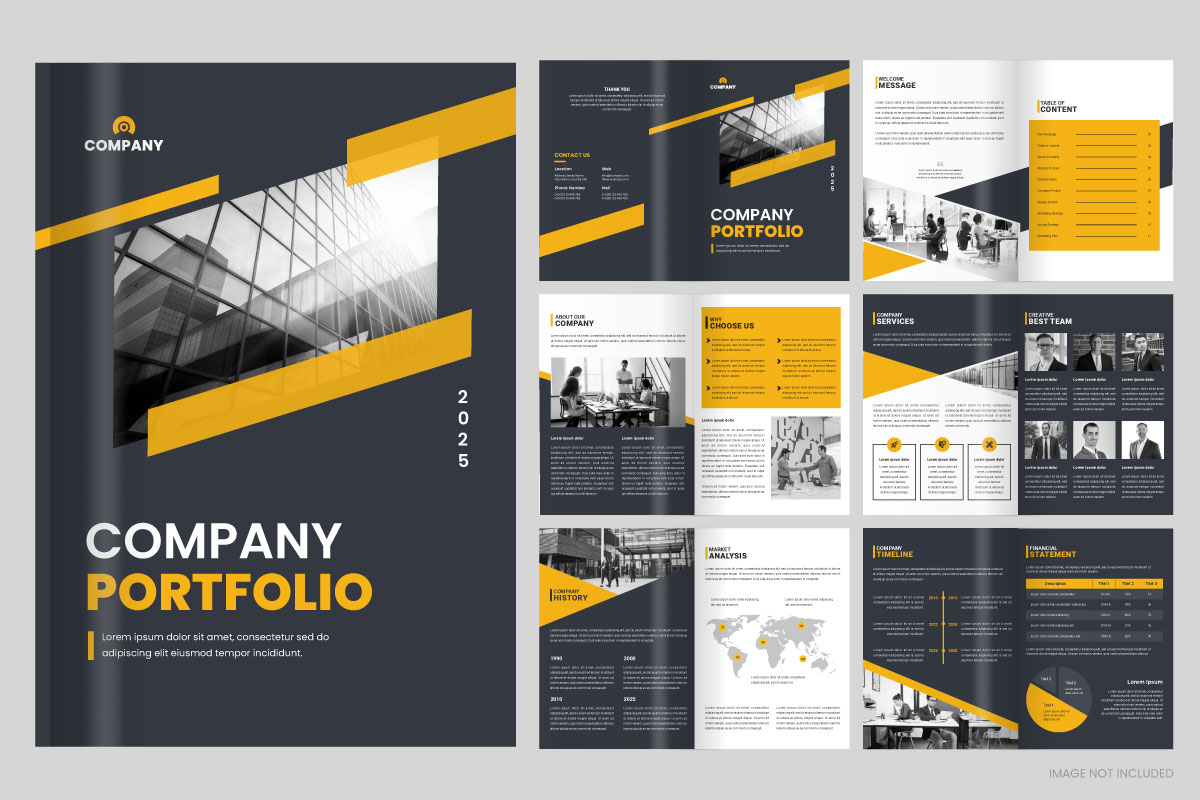 Modern corporate business brochure template, annual report, company profile brochure layout