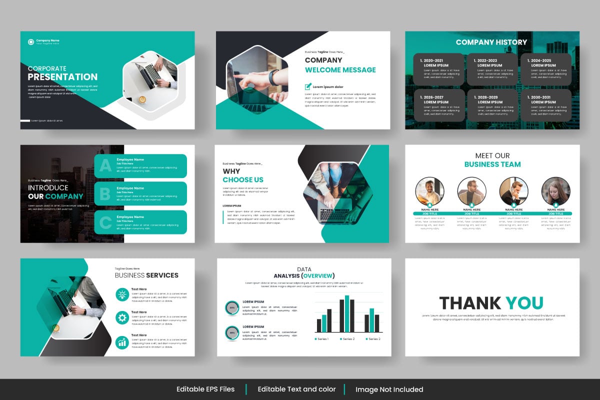 Vector corporate business presentation and business portfolio, profile design style