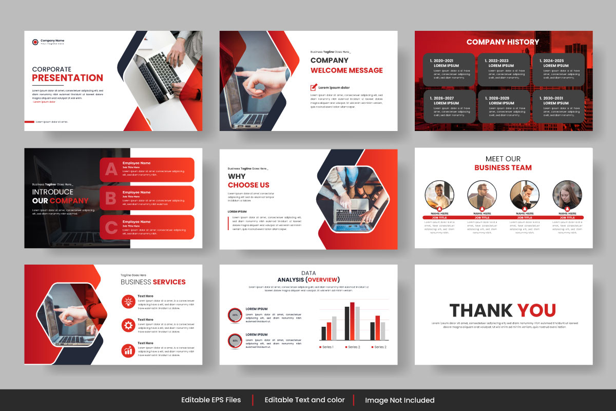 Business presentation and business portfolio, profile design style
