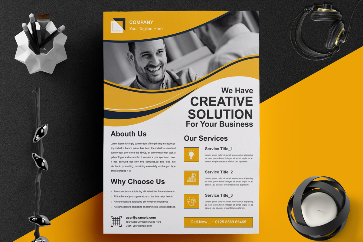 Yellow Corporate Flyer Template