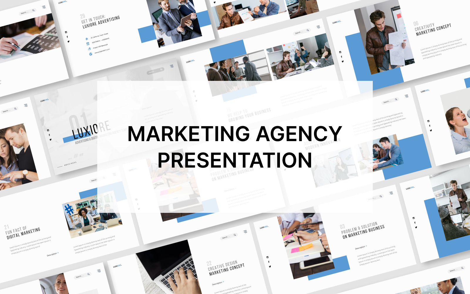 Luxiore - Advertising & Digital Marketing Agency Keynote Presentation Template