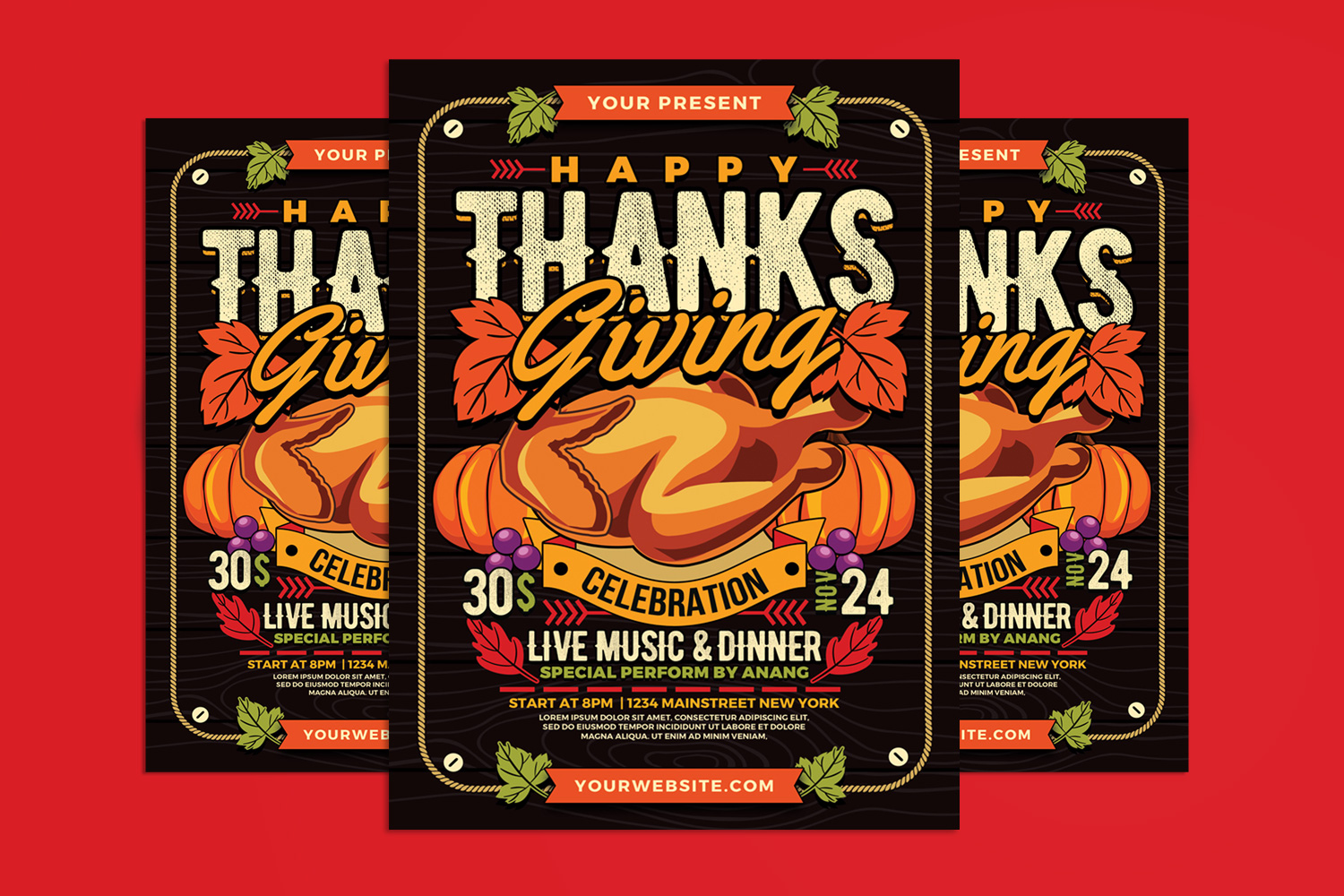 Thanksgiving Dinner Celebration Flyer
