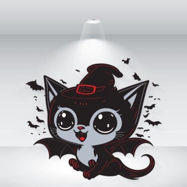 Cat Halloween Illustrations Templates 373387