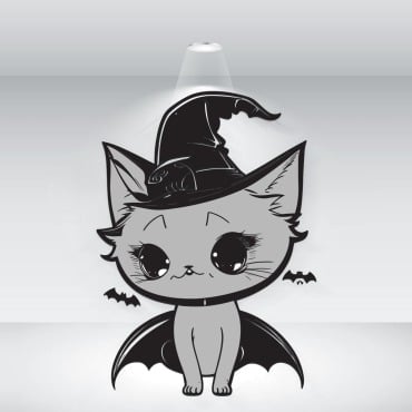 Cat Halloween Illustrations Templates 373388