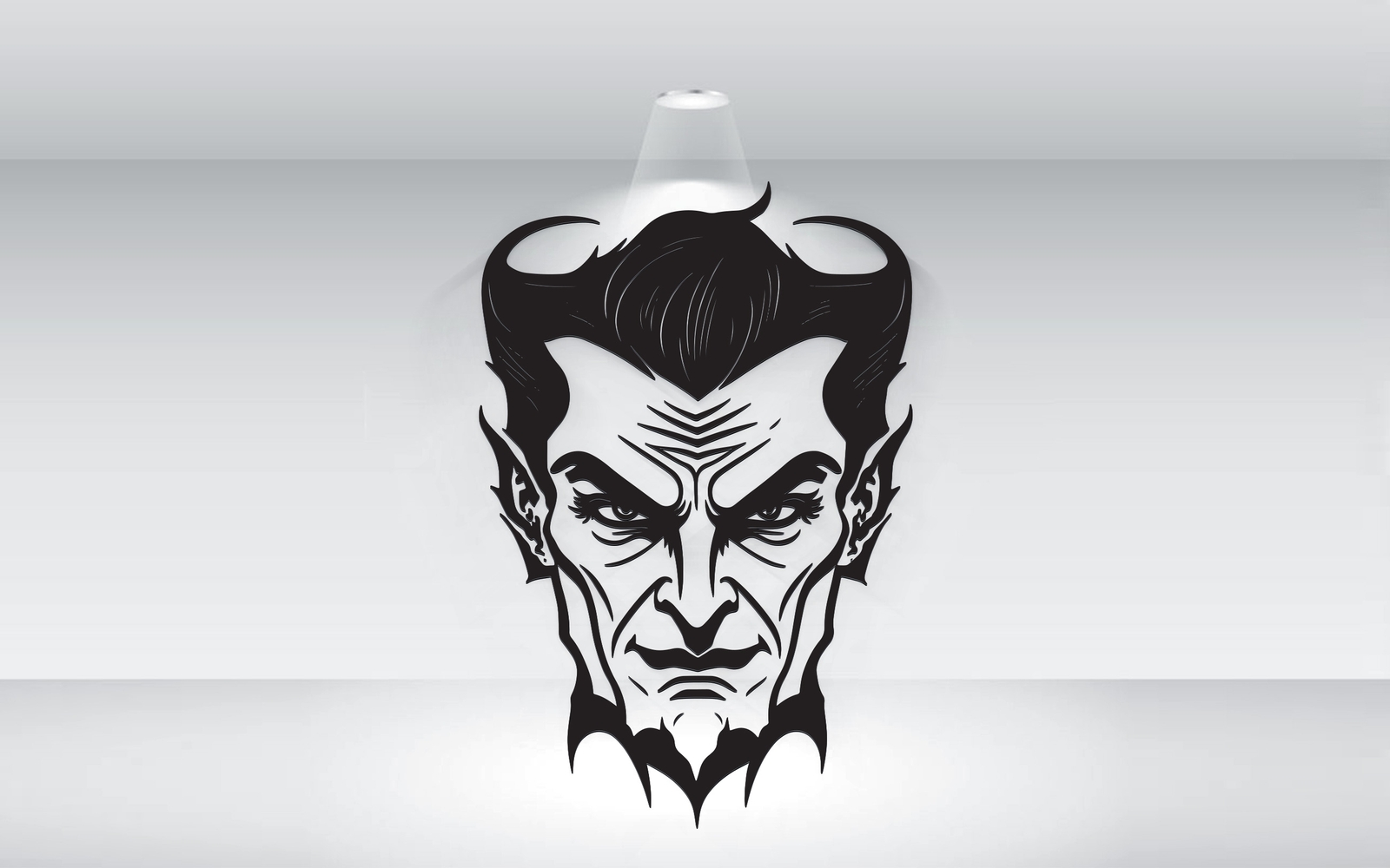 Dracula Head Black Outline Halloween Vector