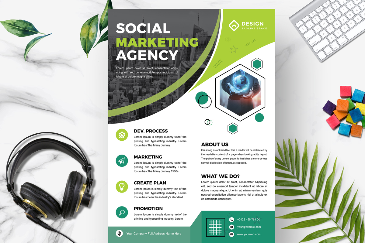 Social  Marketing Agency Flyer Template