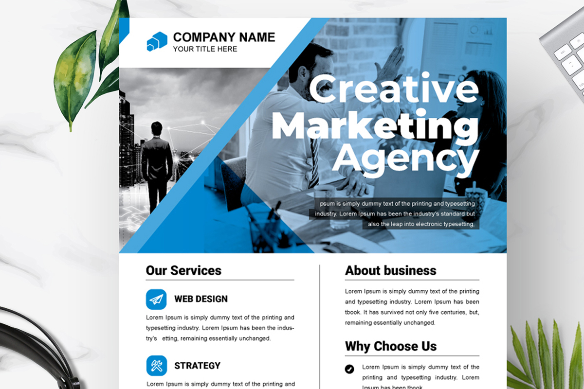 Marketing Agency Flyer TemplateS Layout