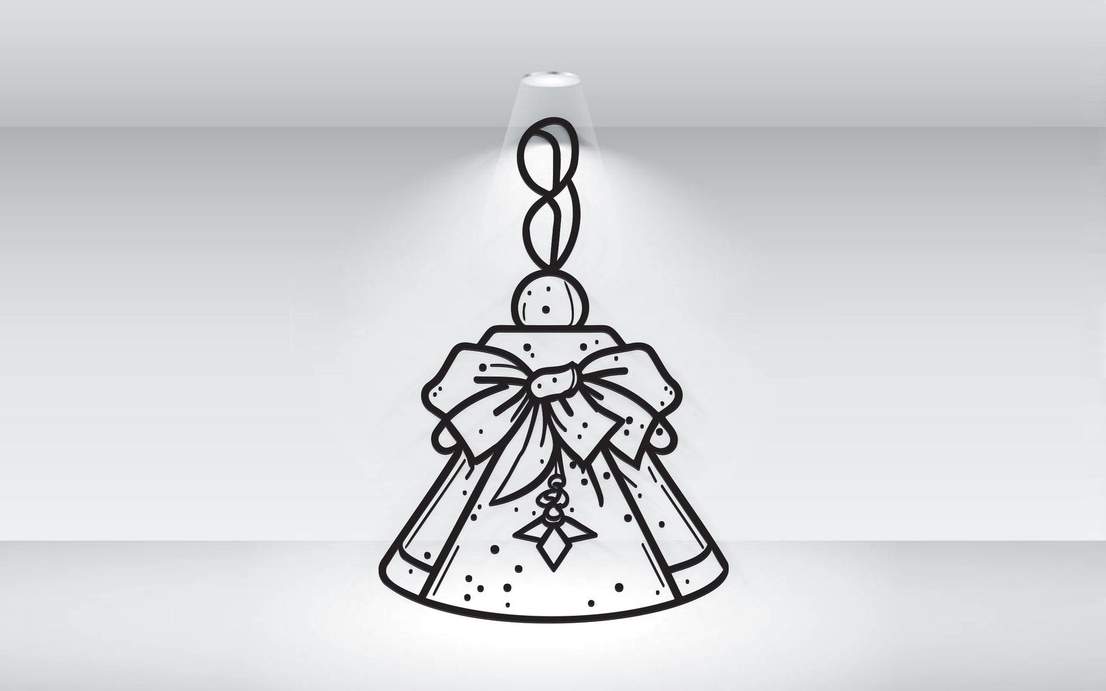 Christmas Bell Vector Illustration Black Outline