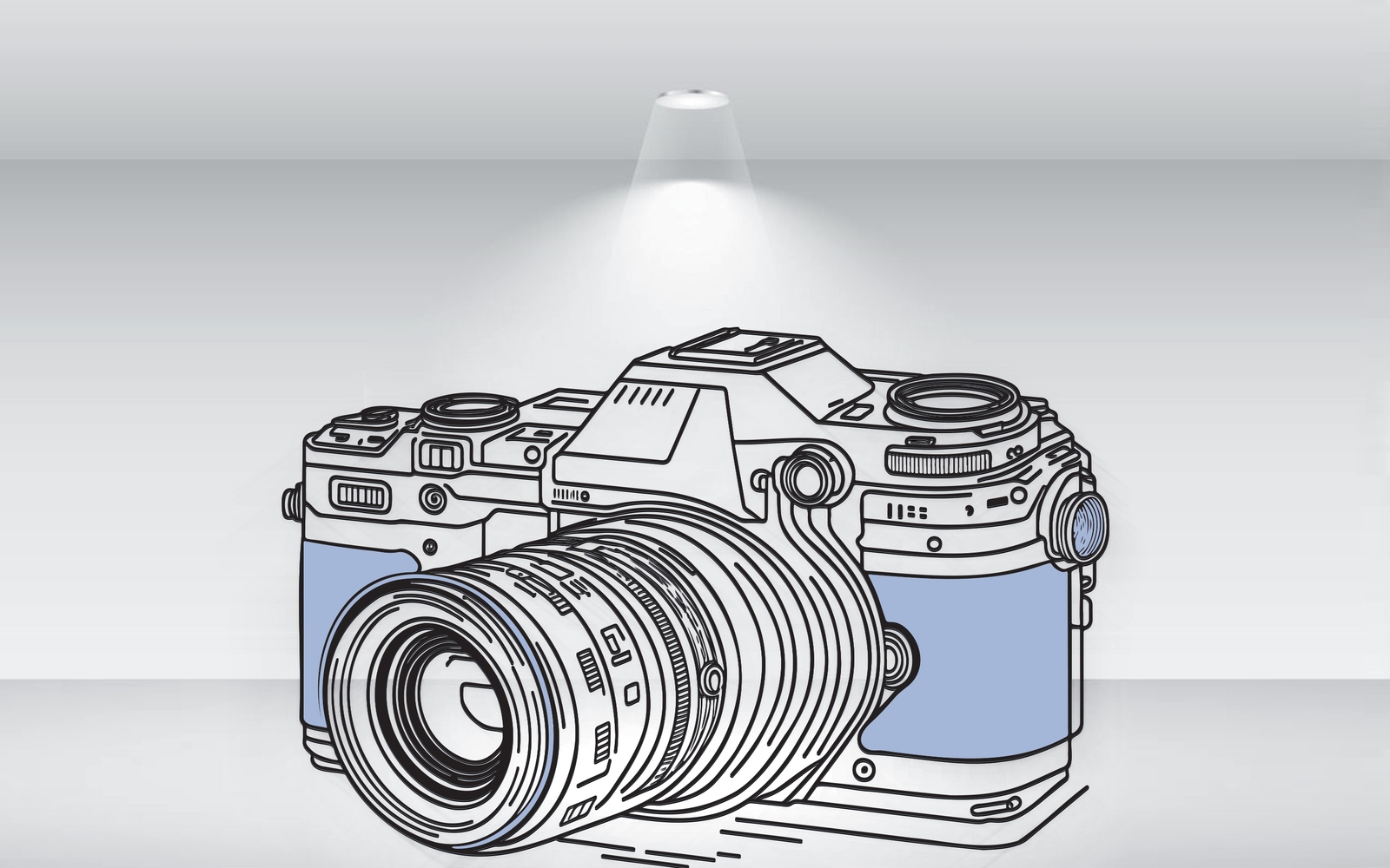 Camera Black Outline Illustration Vector