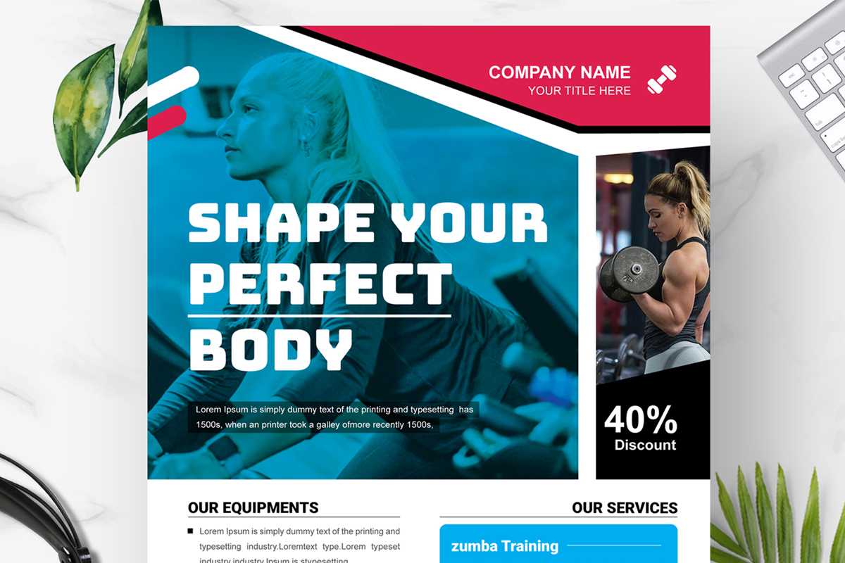 Gym Fitness Flyer Template Layout