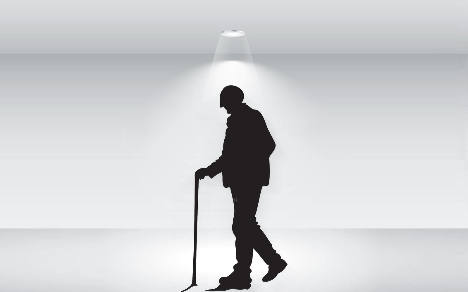 Old Man Silhouette Illustration Vector