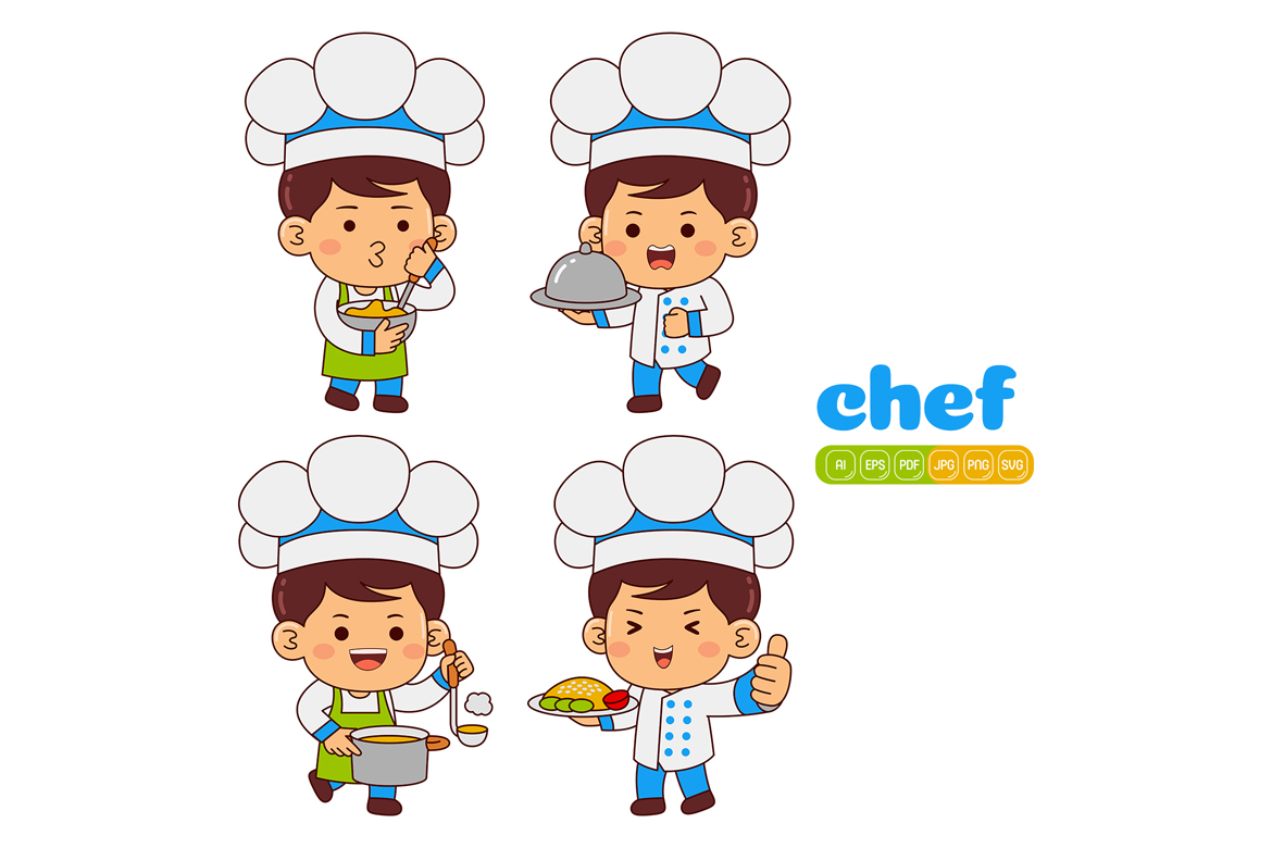 Cute Chef Boy Vector Pack #02
