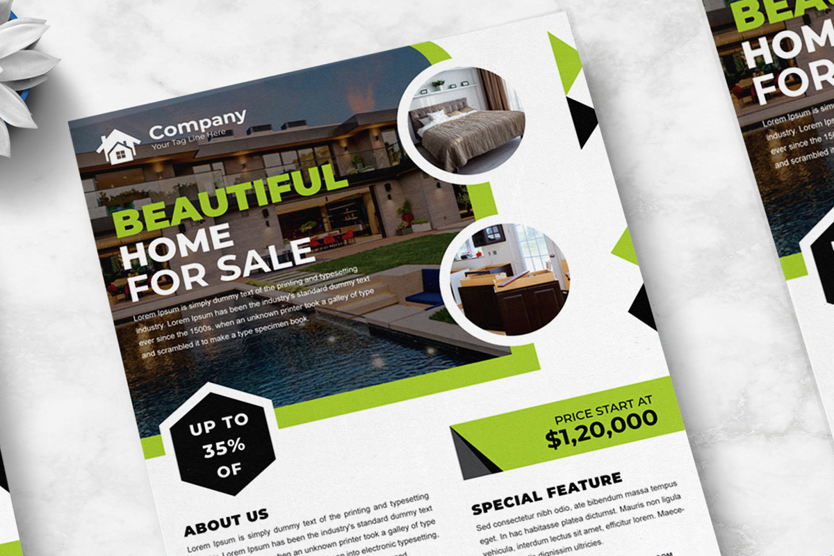 Real Estate Modern Home Sale Flyer Template