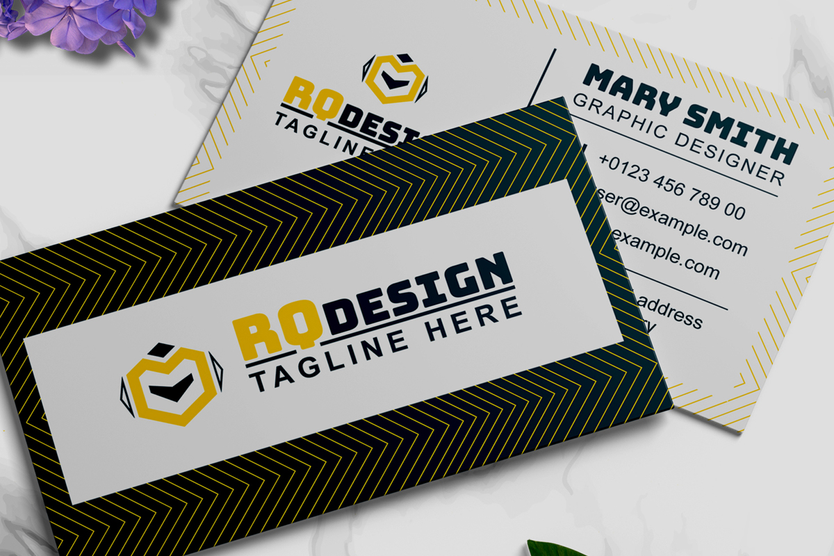 Black and Yellow Corporate Business Card Layout