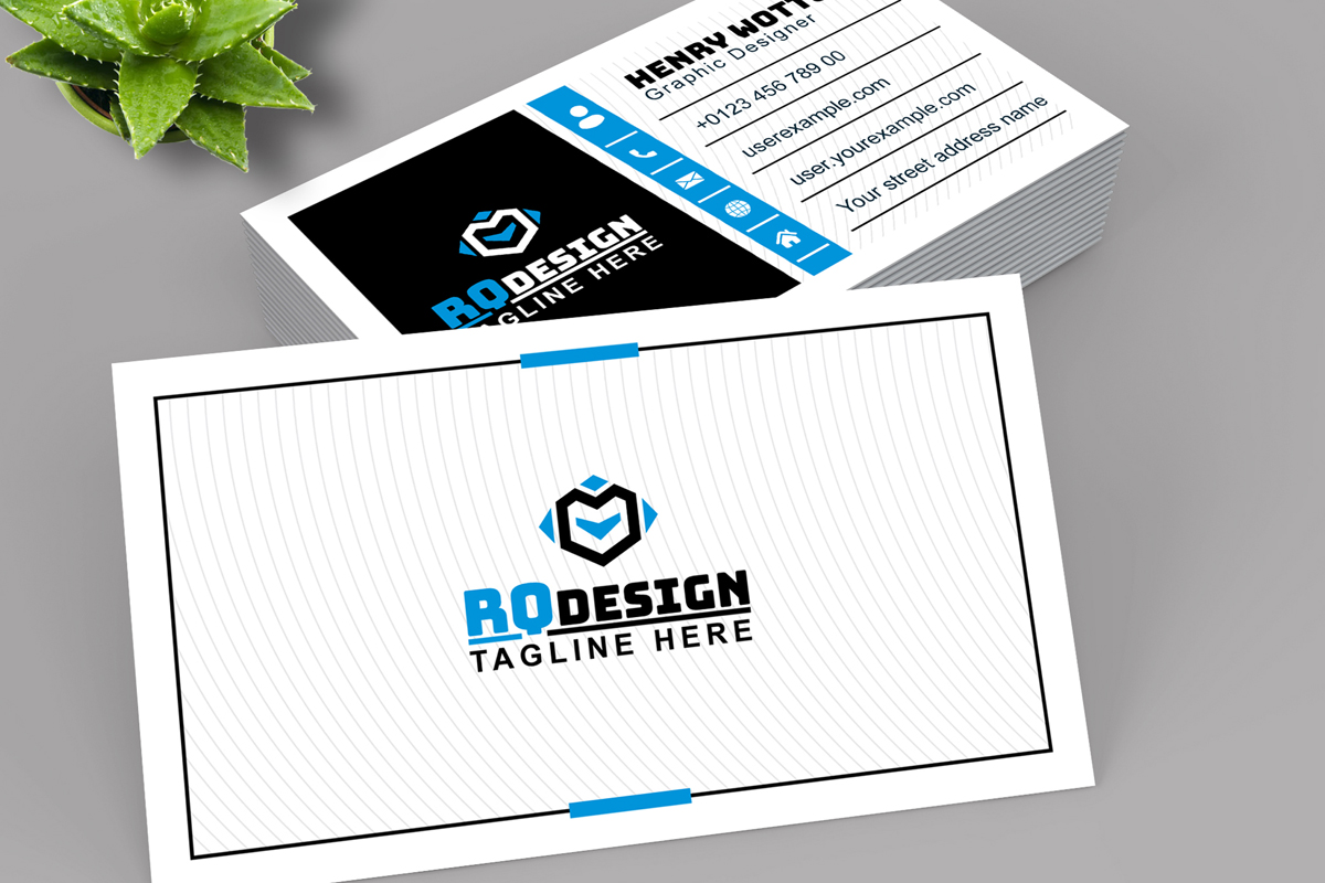 Simple Black and White Business Card