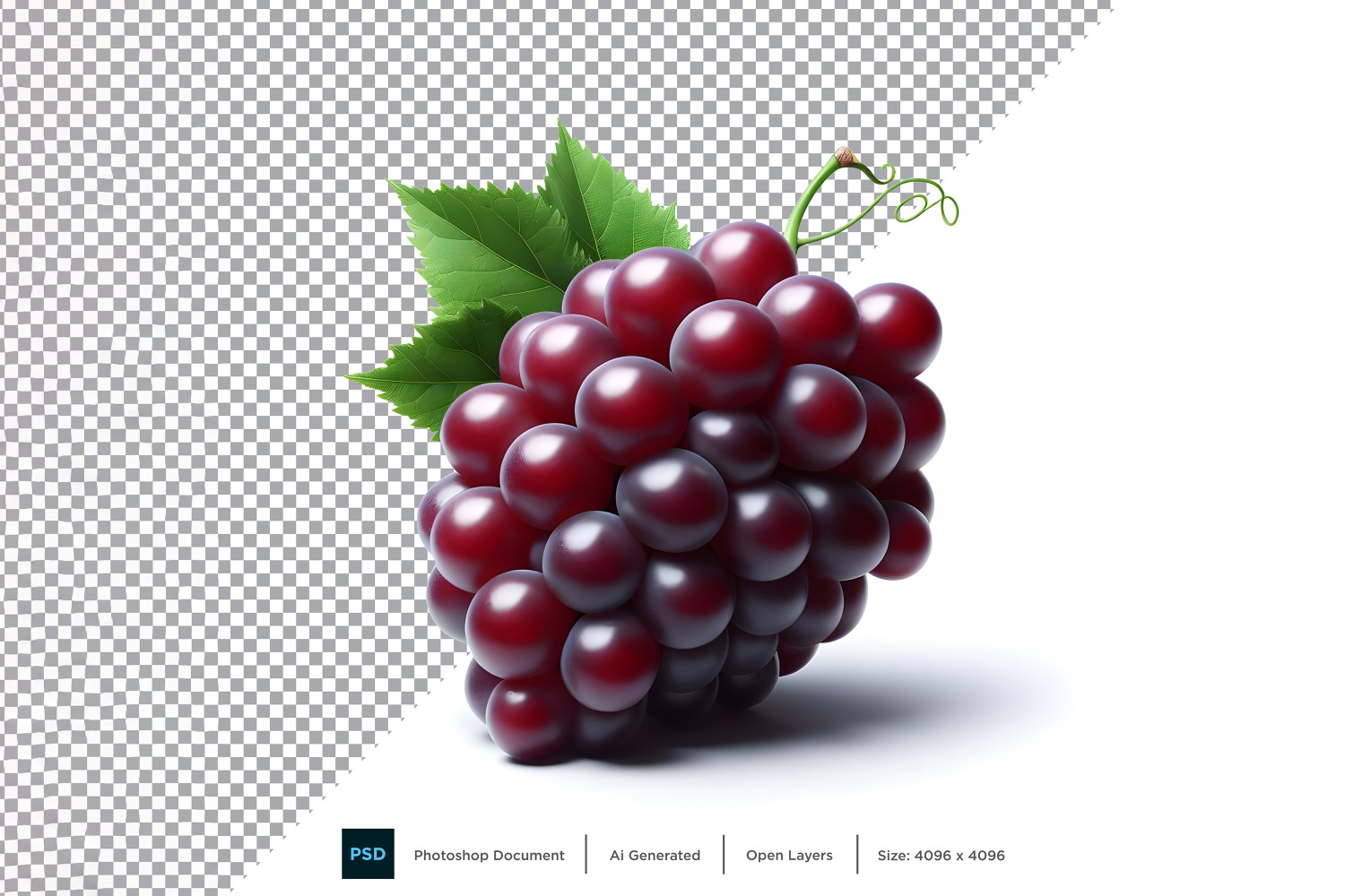 Grape Fresh fruit isolated on white background 6