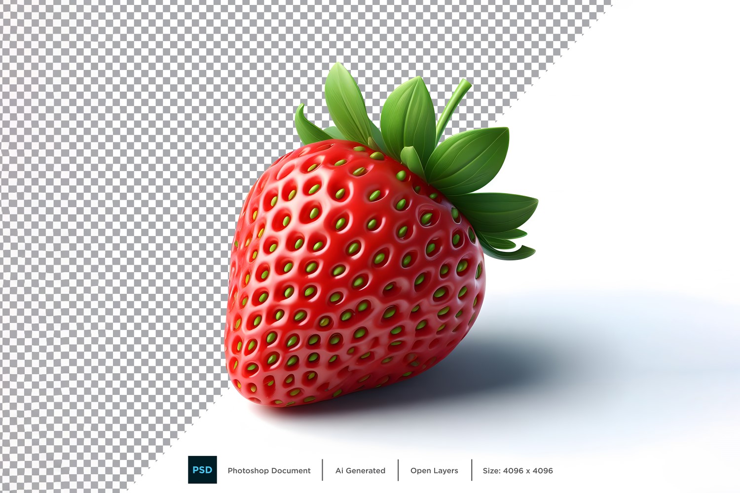 strawberry Fresh fruit isolated on white background 4
