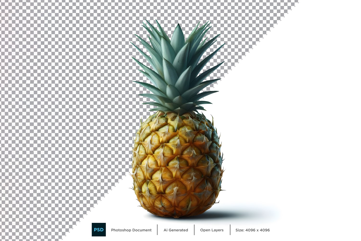 Pineapple Fresh fruit isolated on white background 1