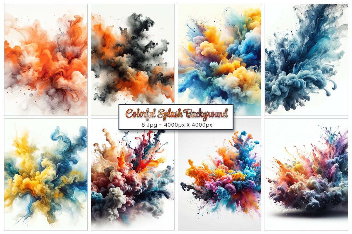 Colorful rainbow holi paint splash, color powder explosion