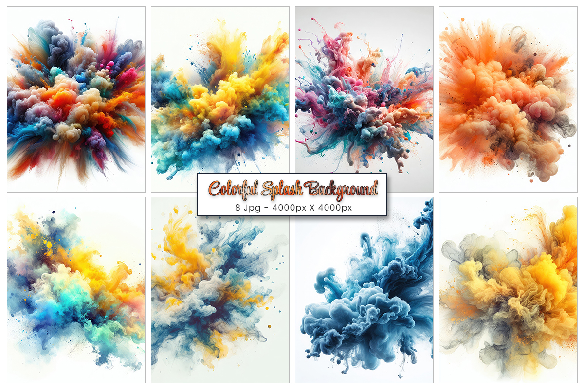 Colorful rainbow holi paint splash, color powder explosion background