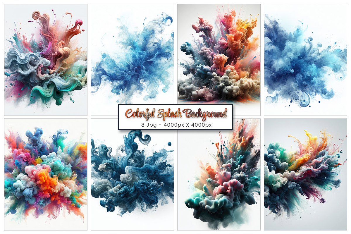 Colorful explosion paint splash background