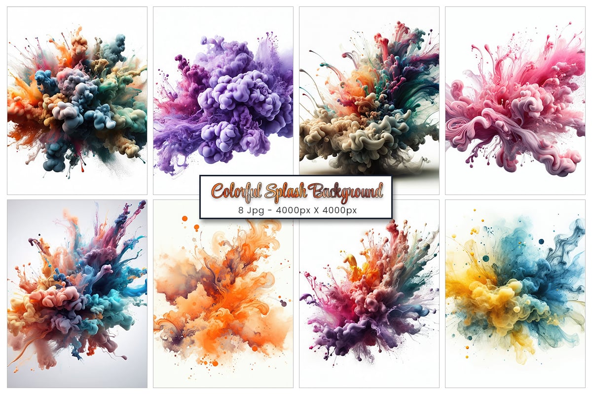 Abstract colorful ink paint splash