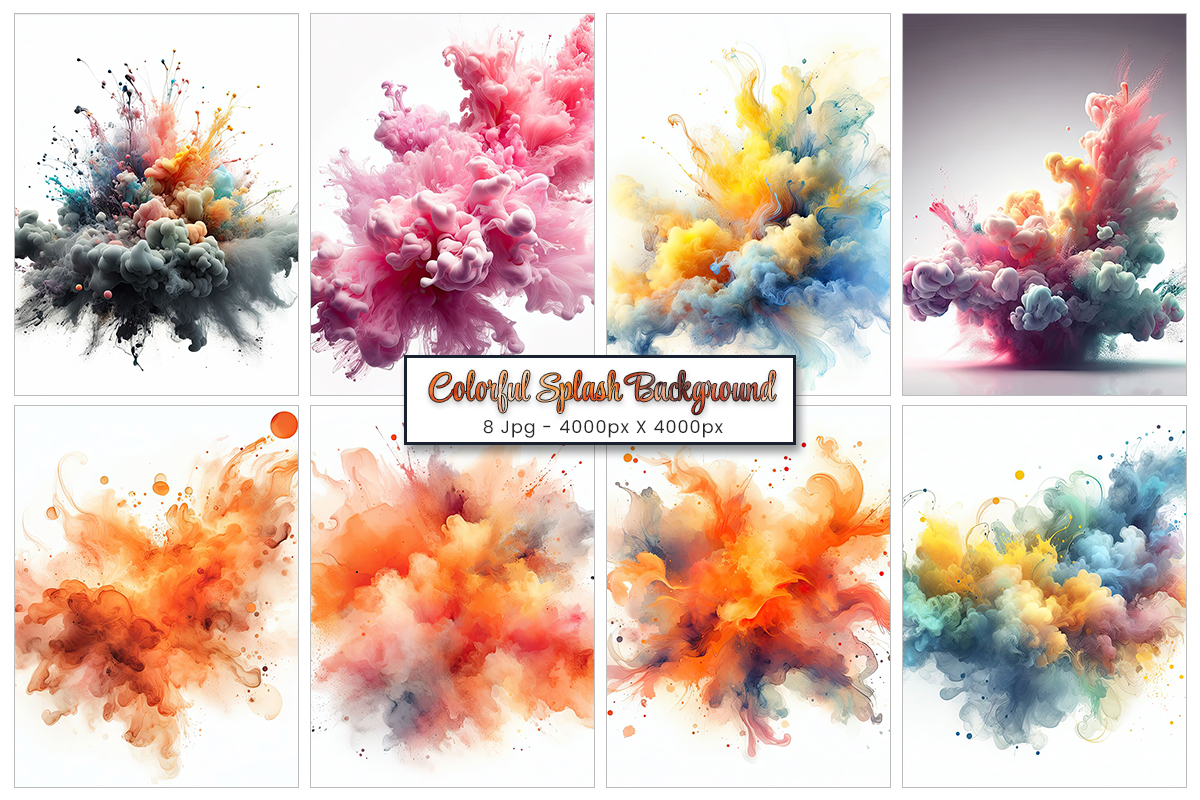 Rainbow colorful paint splash background