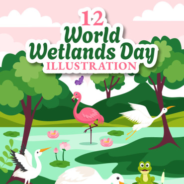 World Wetland Illustrations Templates 374066