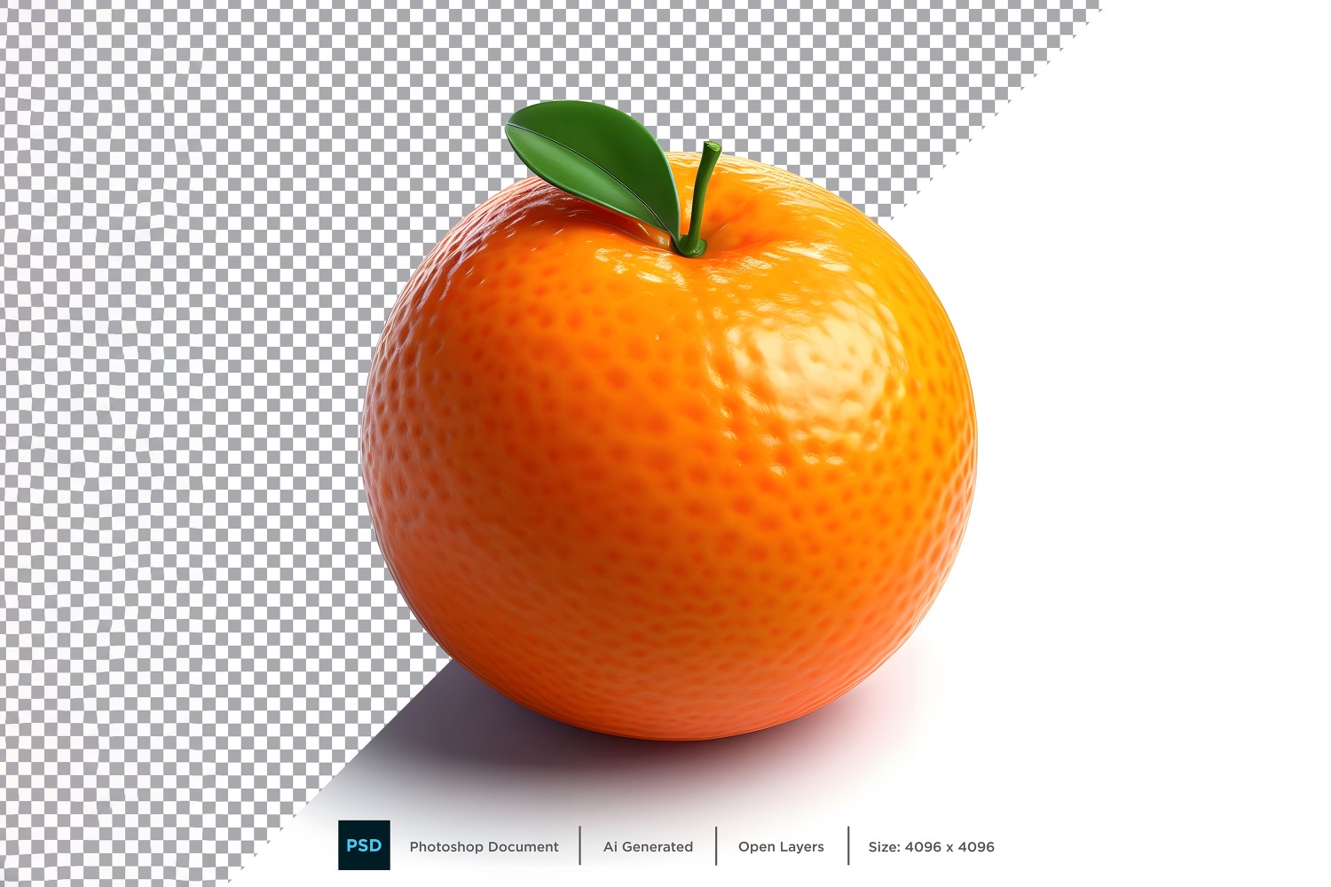 Tangerine Fresh fruit isolated on white background 5