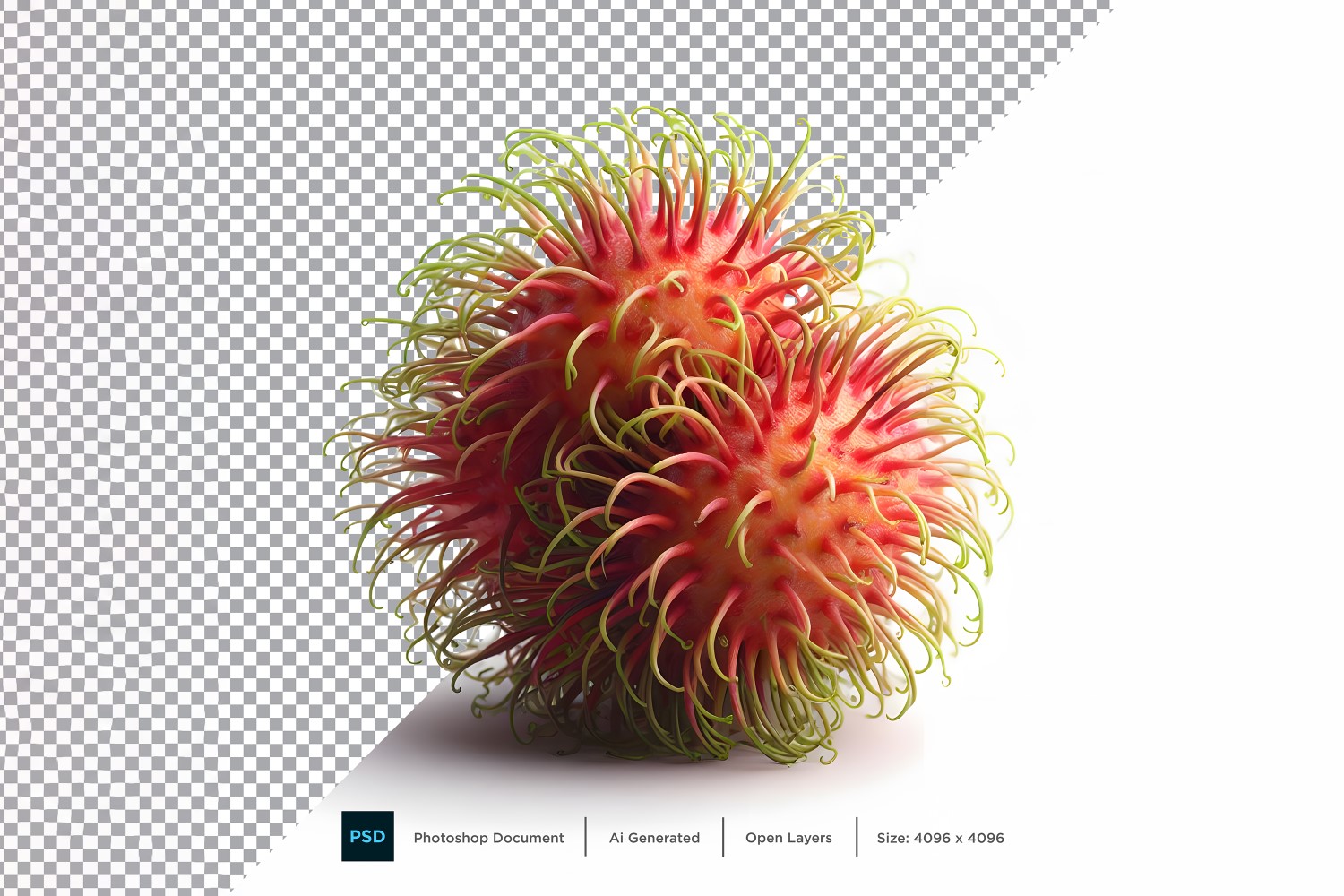 Rambutan Fresh fruit isolated on white background