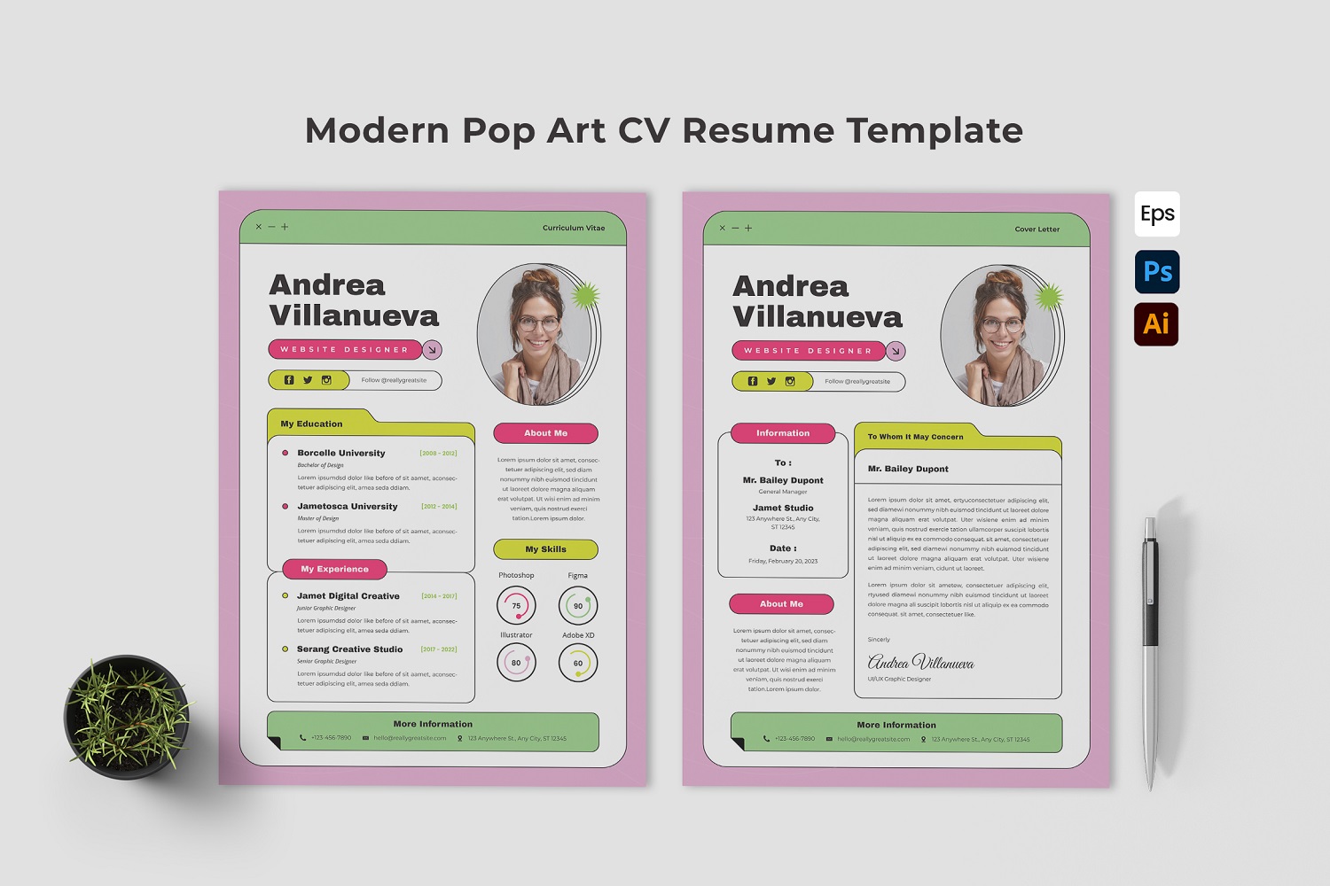 Modern Pop Art CV Resume Template