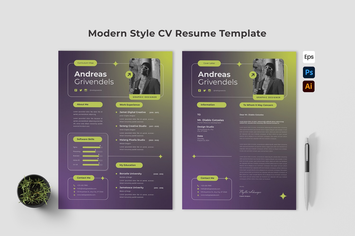 Elegant Modern CV Resume Template