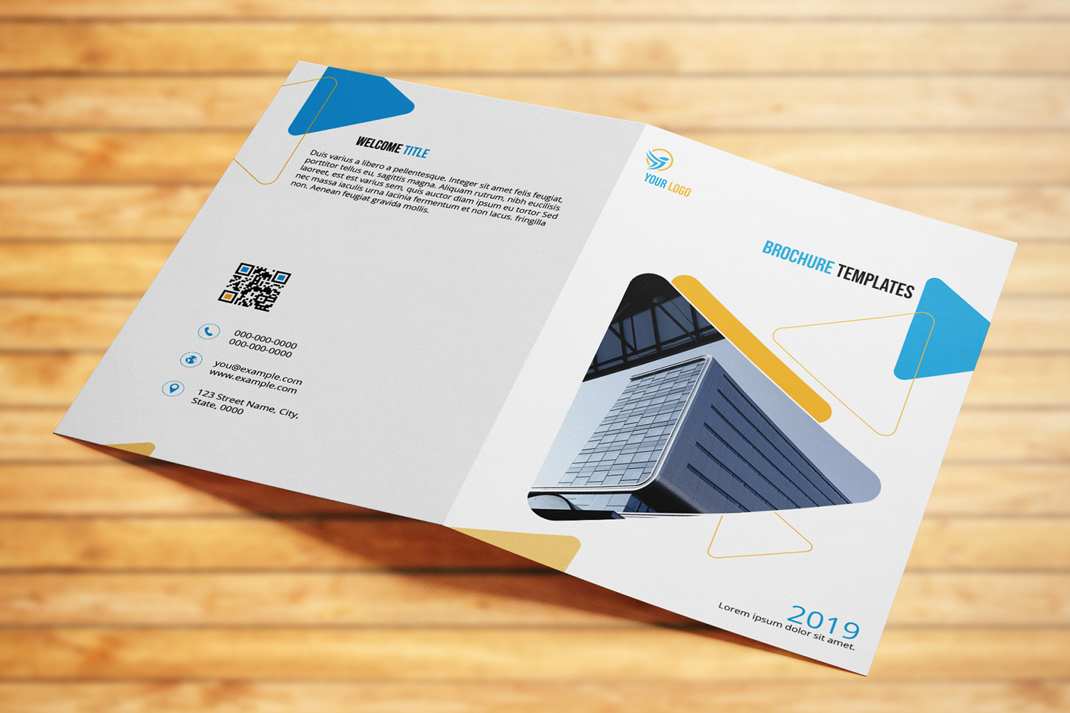 Business Bifold  Brochure Template. Printable Photoshop