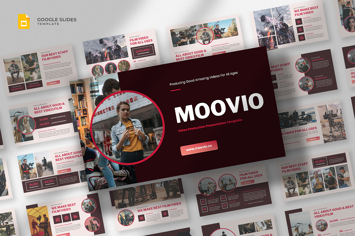 Moovio - Video Production Google Slides Template