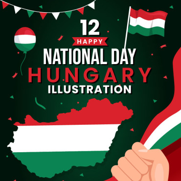Hungary National Illustrations Templates 374215