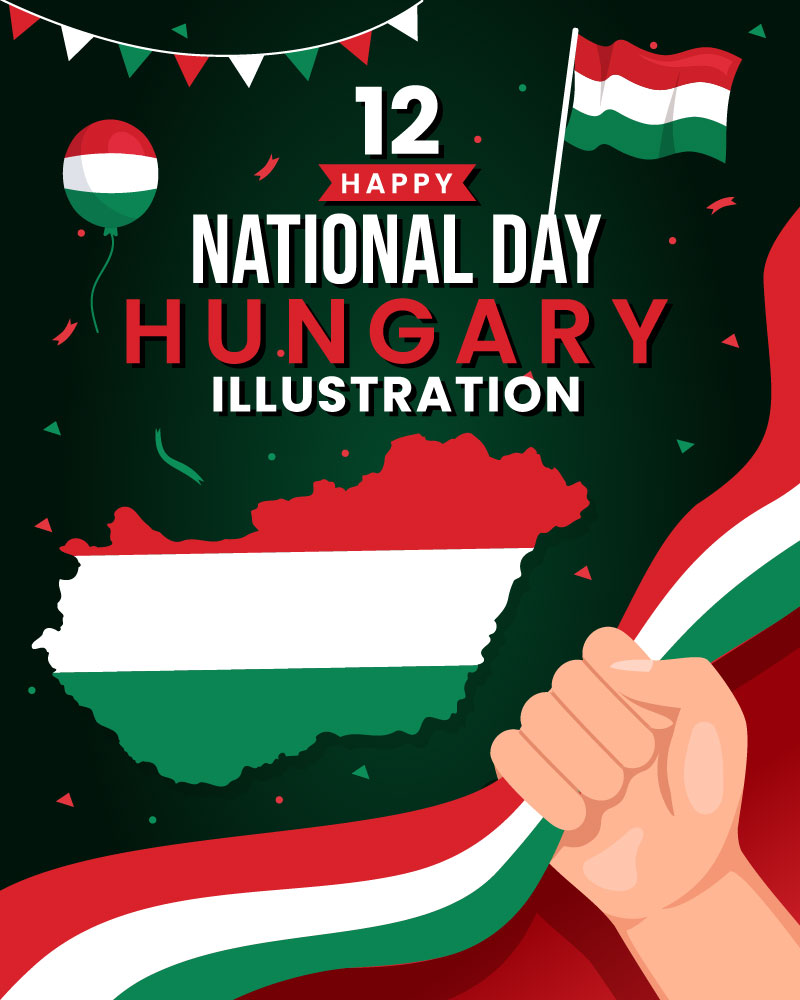 12 Happy Hungary National Day Illustration