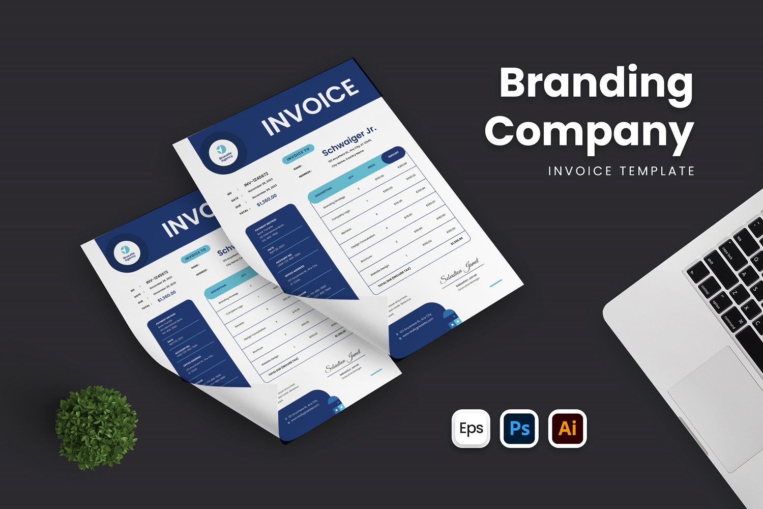 Clean Branding Company Invoice