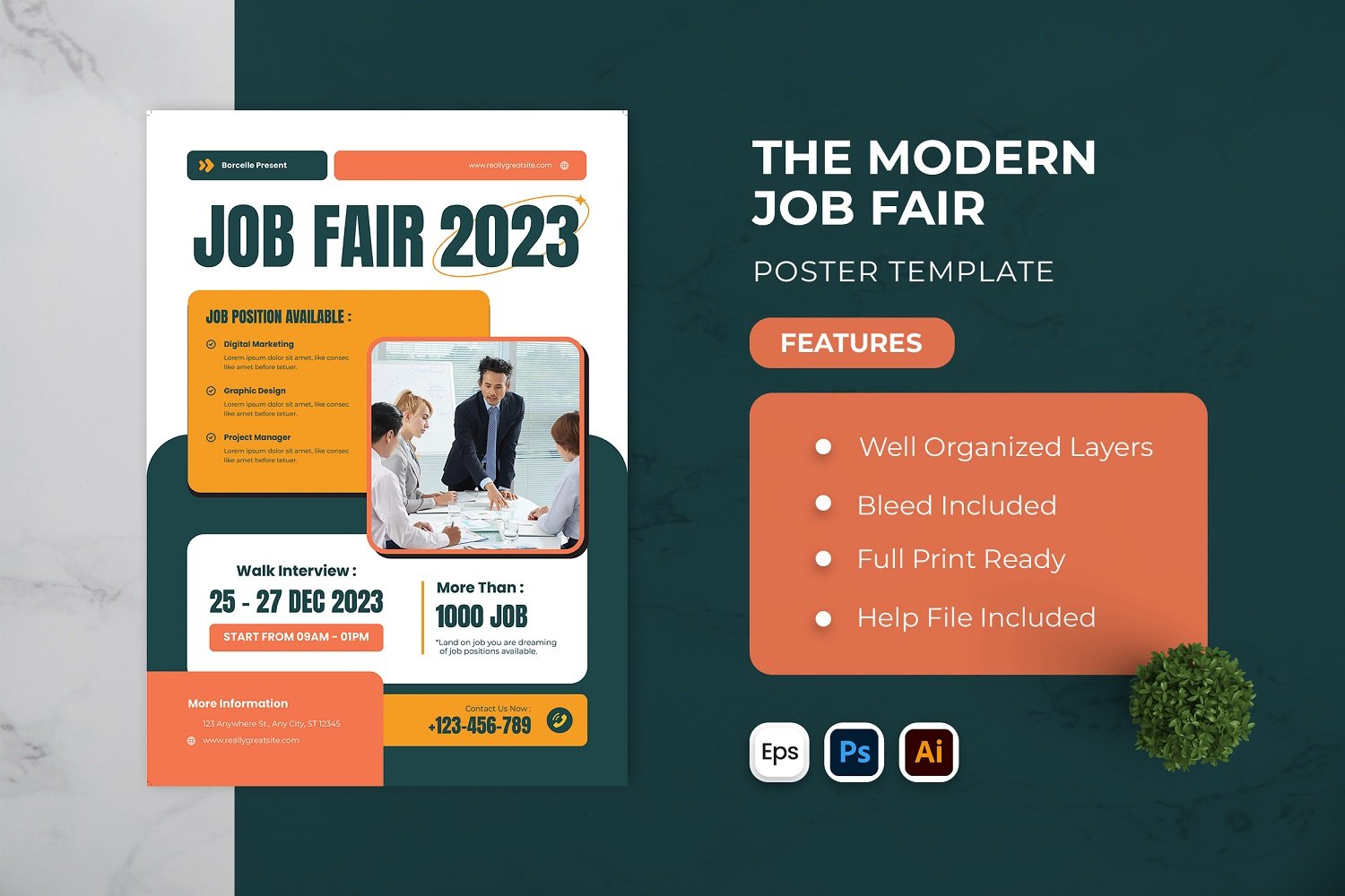 Modern Job Fair Poster Template