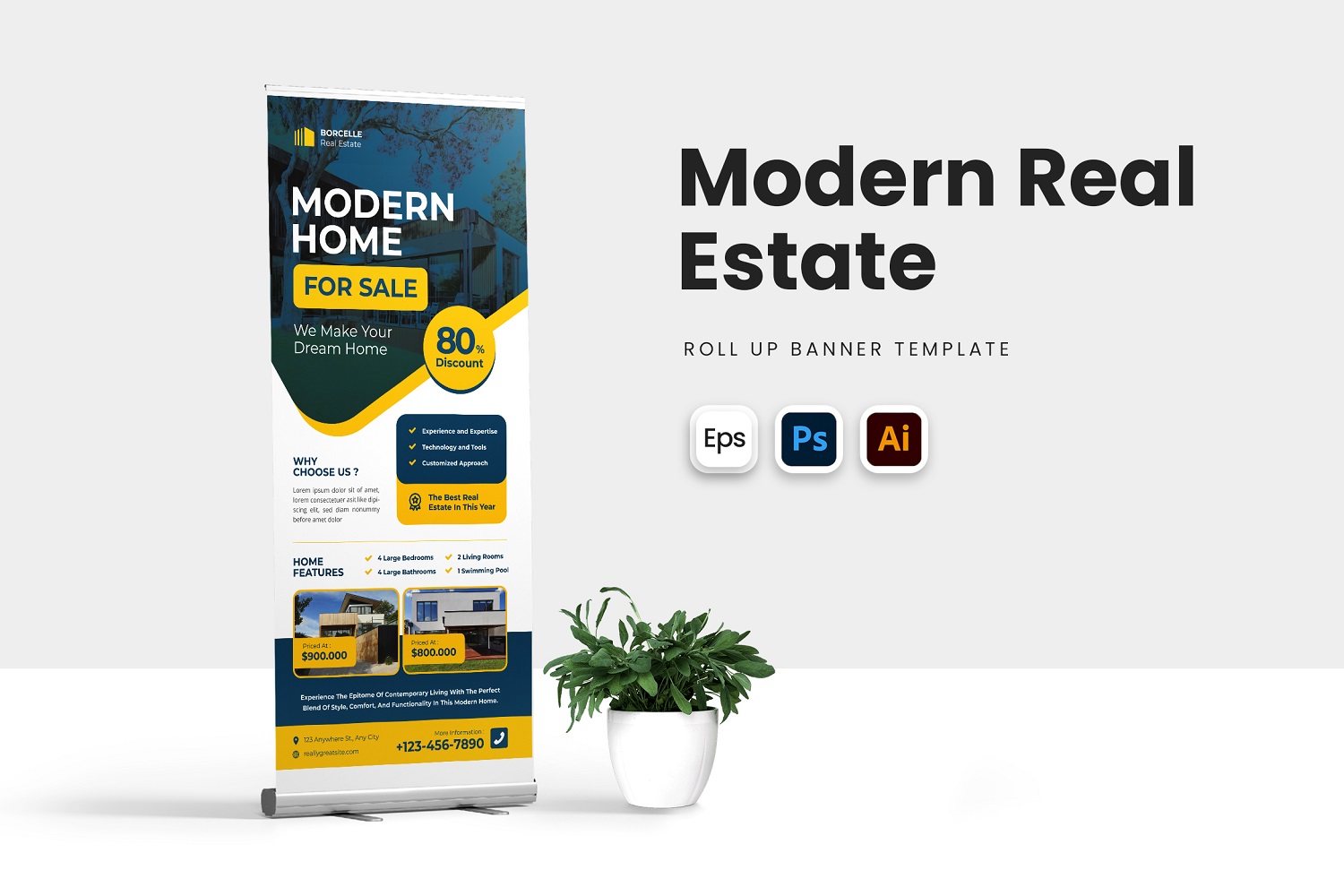 Elegant Modern Real Estate Roll Up Banner