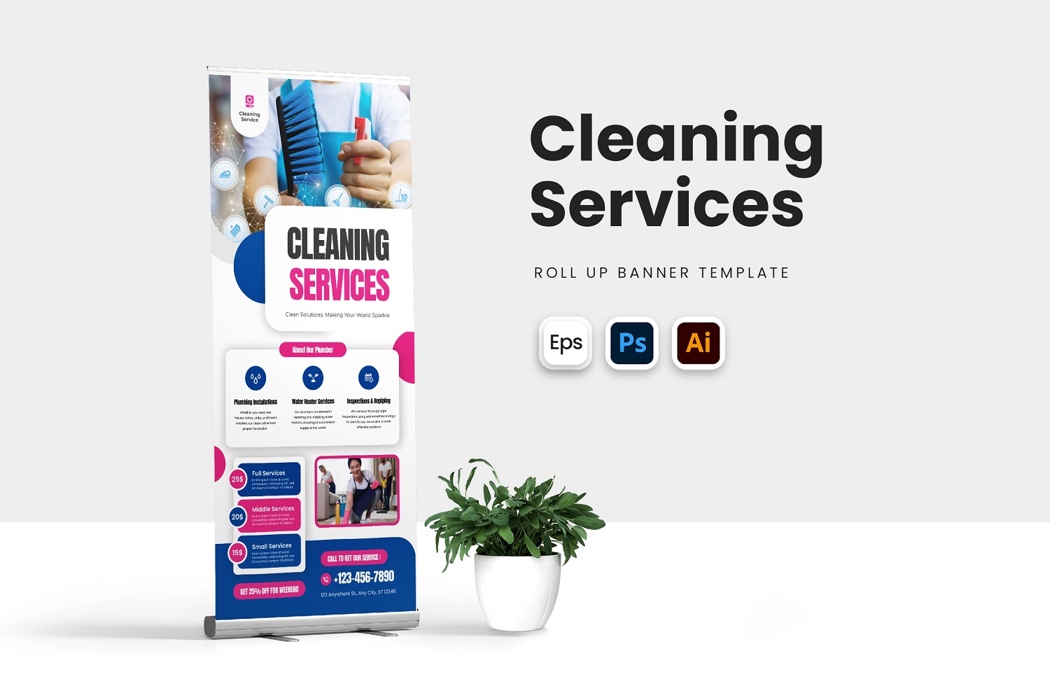 Cleaning Service Roll Up Banner