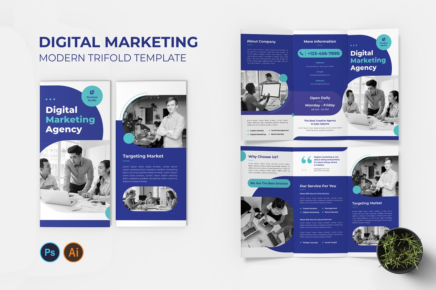 Modern Digital Marketing Trifold Brochure