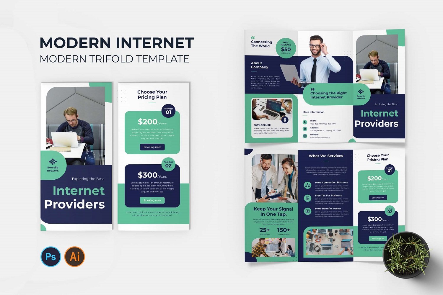 Modern Internet Providers Trifold Brochure