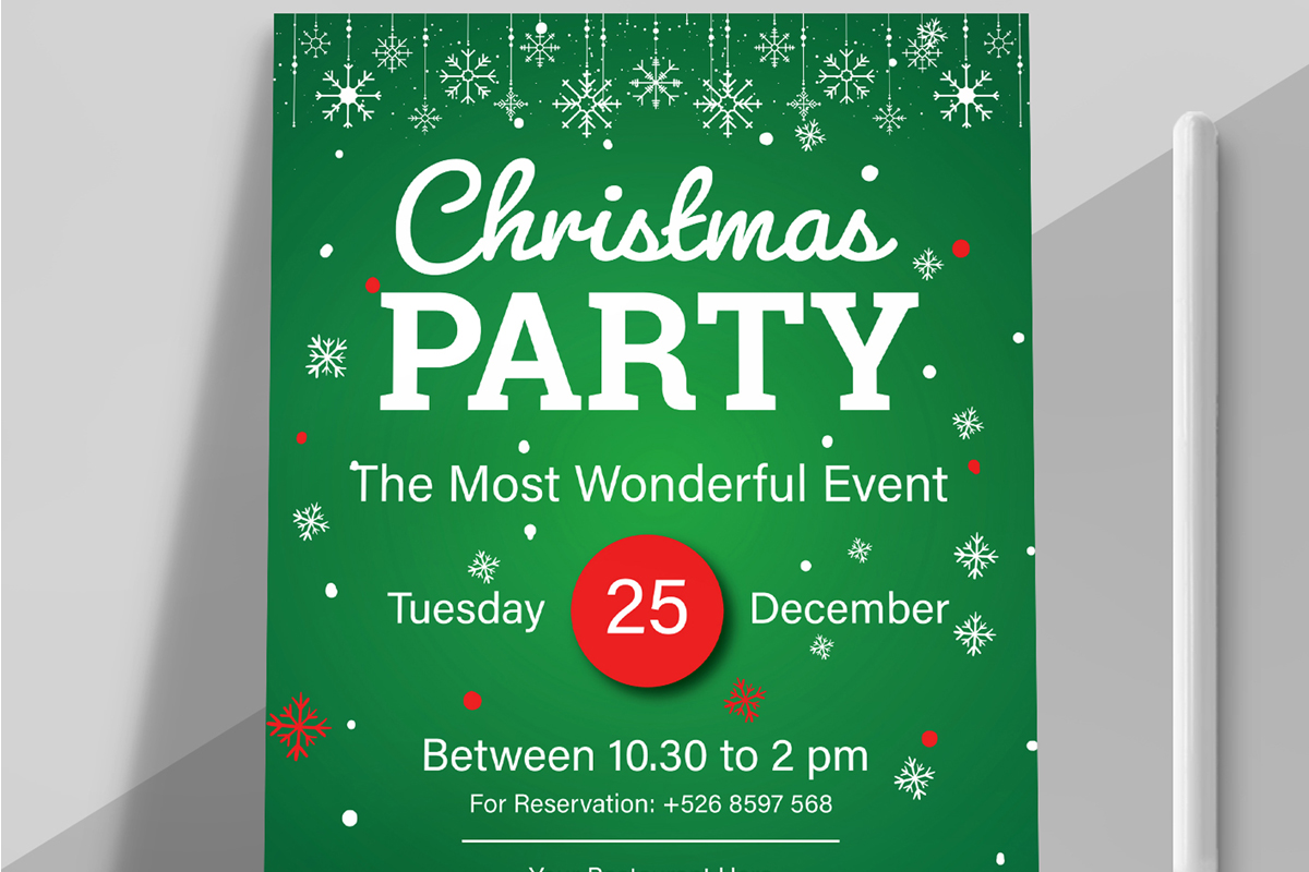 Christmas Party Flyers Template layout